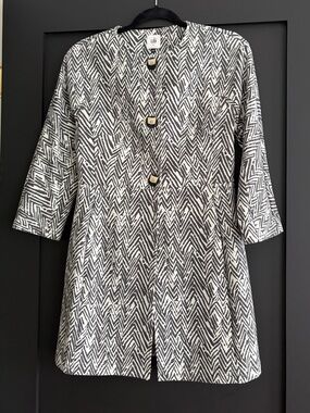 CAbi Black & White Geometric Zig Zag Jacket